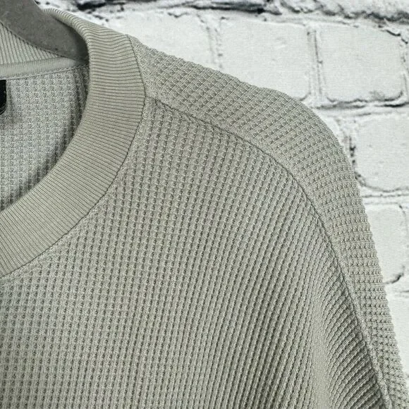 Theory Womens Easy Sweatshirt Easy Waffle Knit Top Size M Pima Cotton Ash Gray - Picture 6 of 14